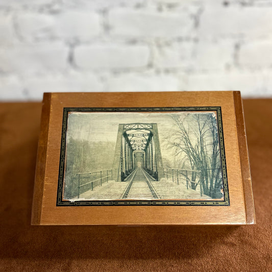 Train Bridge Cigar Box